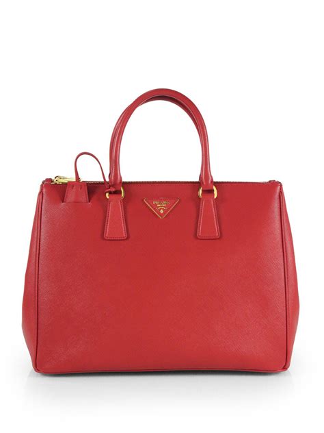 prada saffiano lux double-zip tote bag red bn1801|PRADA Saffiano Lux Tote Bags for Women for sale .